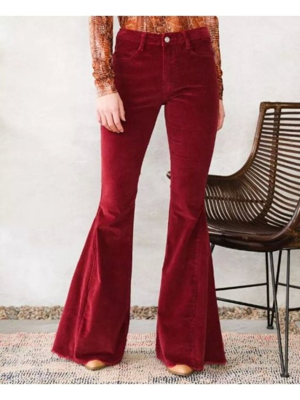 ALTAR'D STATE ARULA extreme flare cords in burgundy size 16